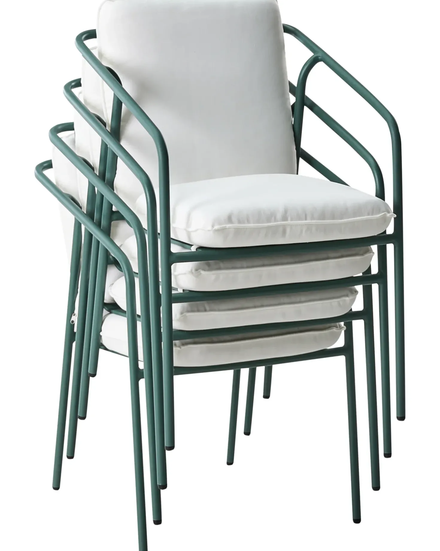 Set di 8 sedie da giardino con cuscini ASCIANO Metallo Verde