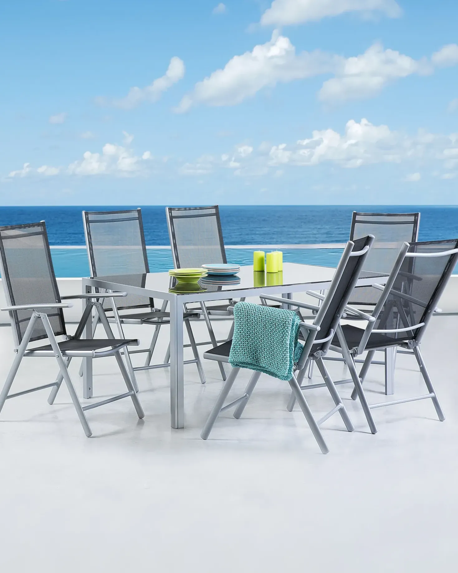 Set di 6 sedie da giardino CATANIA Metallo Nero