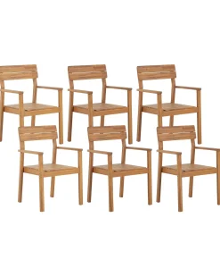 Set di 6 sedie da giardino FORNELLI Legno d'acacia Marrone