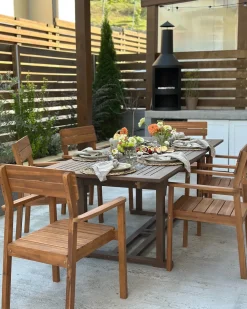 Set di 6 sedie da giardino FORNELLI Legno d'acacia Marrone