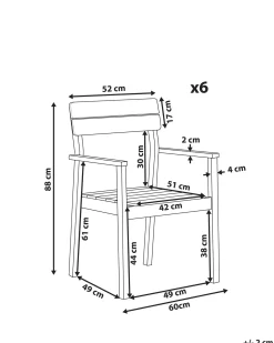Set di 6 sedie da giardino FORNELLI Legno d'acacia Marrone