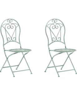Set di 2 sedie da giardino TRENTO Metallo Verde chiaro