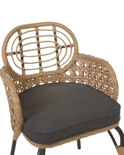 Set di 2 sedie da giardino con cuscini PRATELLO Rattan sintetico (PE) Naturale