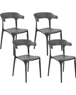 Set di 4 sedie da giardino GUBBIO Nero