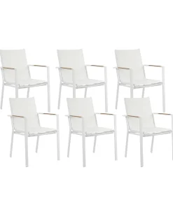 Set di 6 sedie da giardino BUSSETO Metallo Bianco