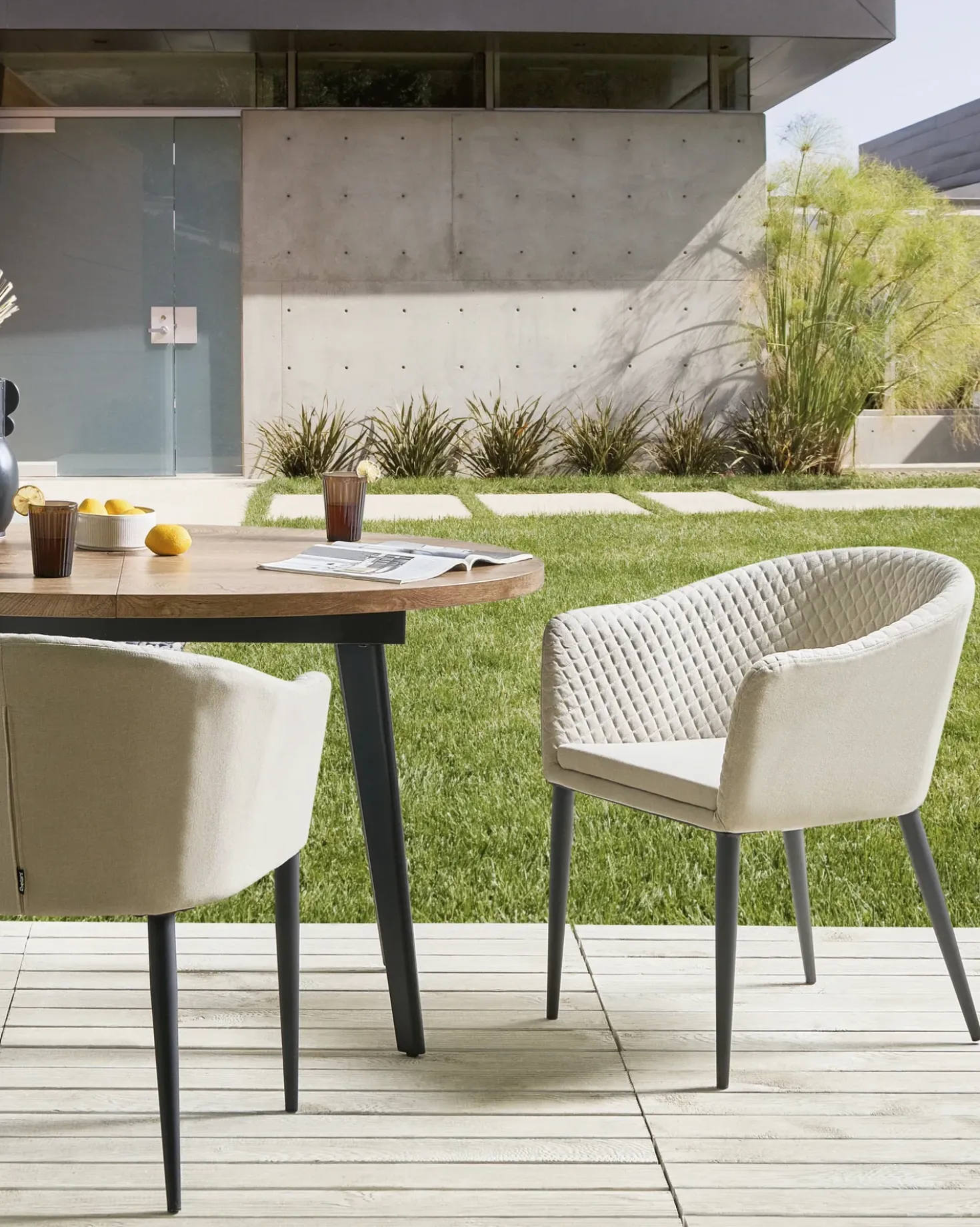 Set di 2 sedie da giardino TULUNI Tessuto Beige