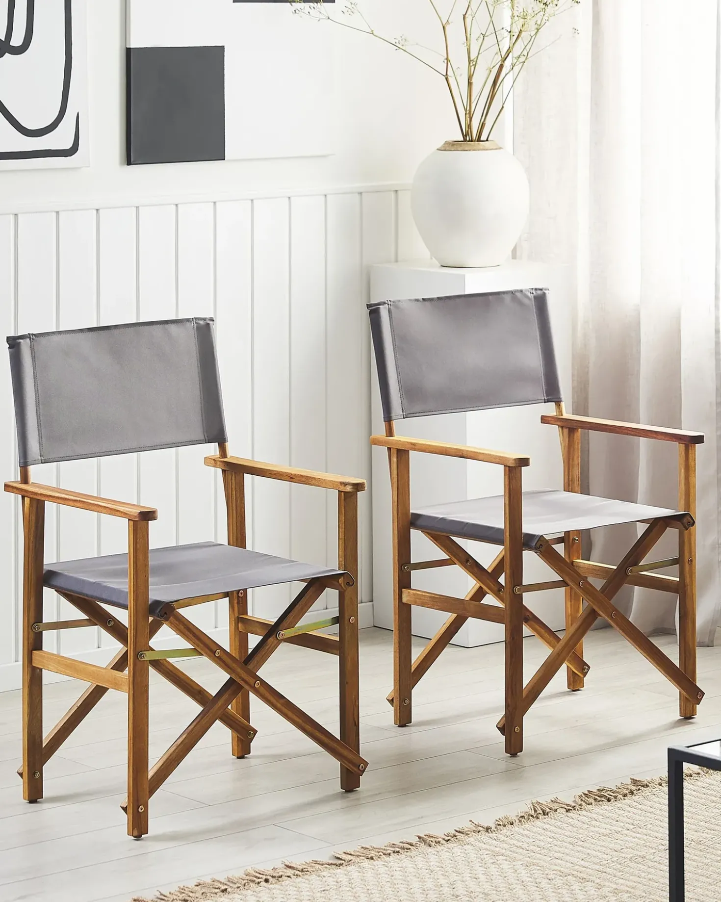Set di 2 sedie da giardino CINE Legno d'acacia Grigio