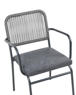 Set di 4 sedie da giardino con cuscini TACENO Metallo Grigio