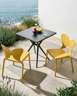 Set di 2 sedie da giardino LARISSA Impilabile Giallo