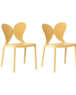 Set di 2 sedie da giardino LARISSA Impilabile Giallo