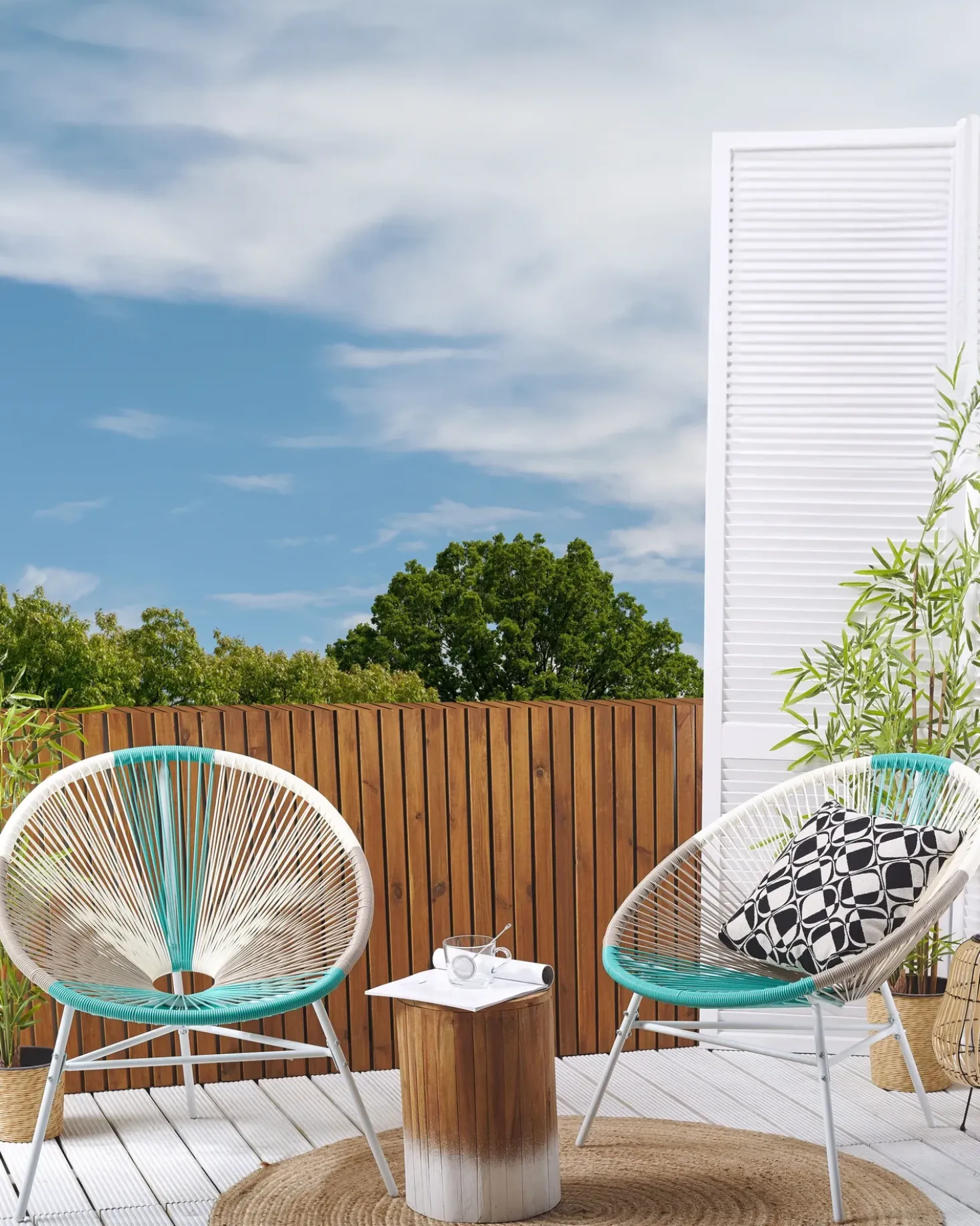 Set di 2 sedie da giardino ACAPULCO Rattan sintetico (PE) Bianco