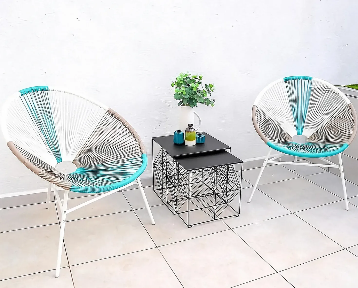 Set di 2 sedie da giardino ACAPULCO Rattan sintetico (PE) Bianco