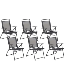 Set di 6 sedie da giardino LIVO Metallo Nero