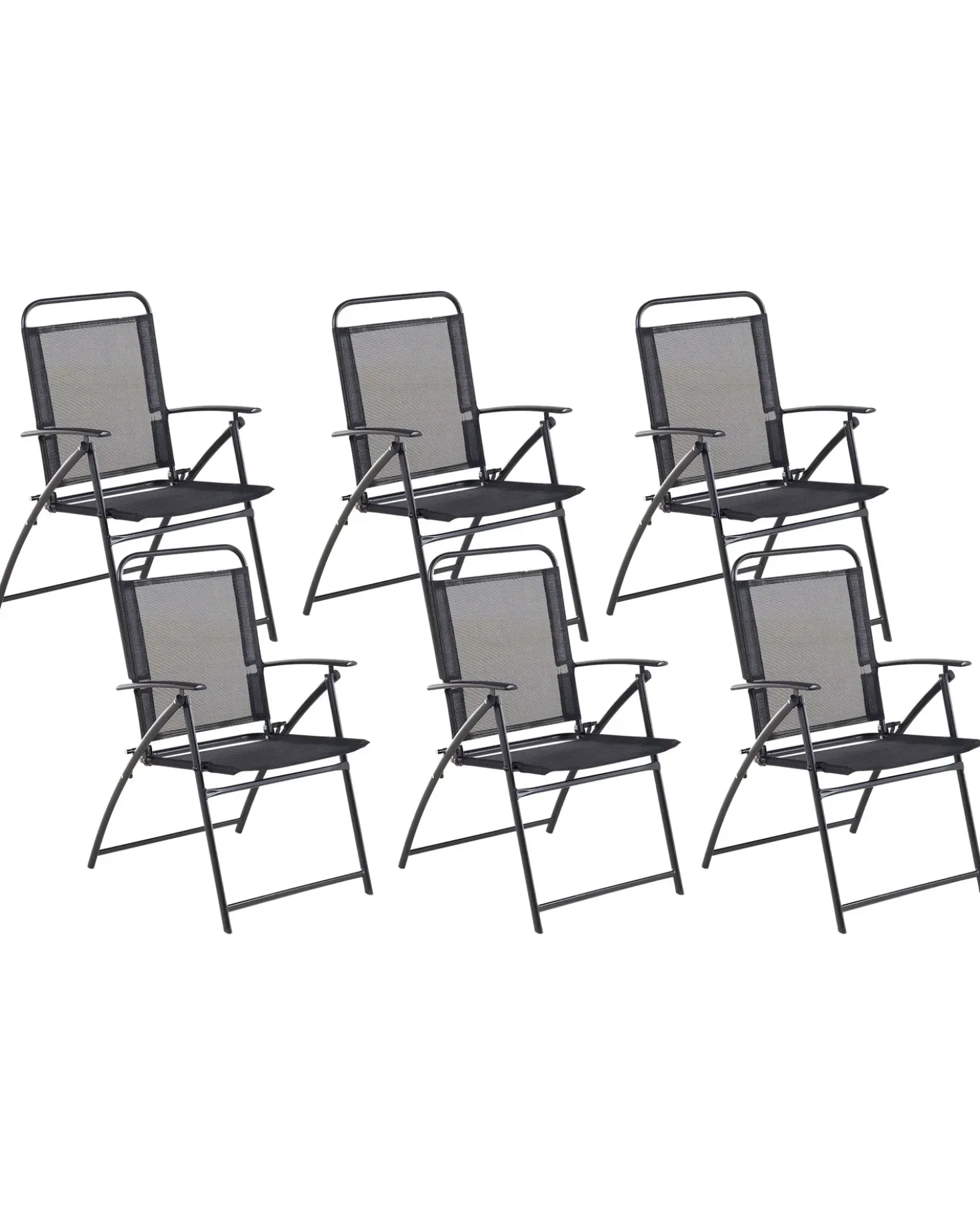 Set di 6 sedie da giardino LIVO Metallo Nero