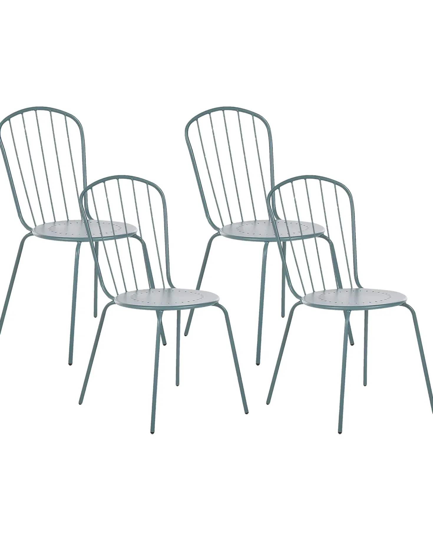 Set di 4 sedie da giardino CALVI Metallo Azzurro