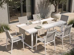 Set di 4 sedie da giardino BUSSETO Metallo Grigio