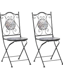 Set di 2 sedie da giardino CIVITA Metallo Nero