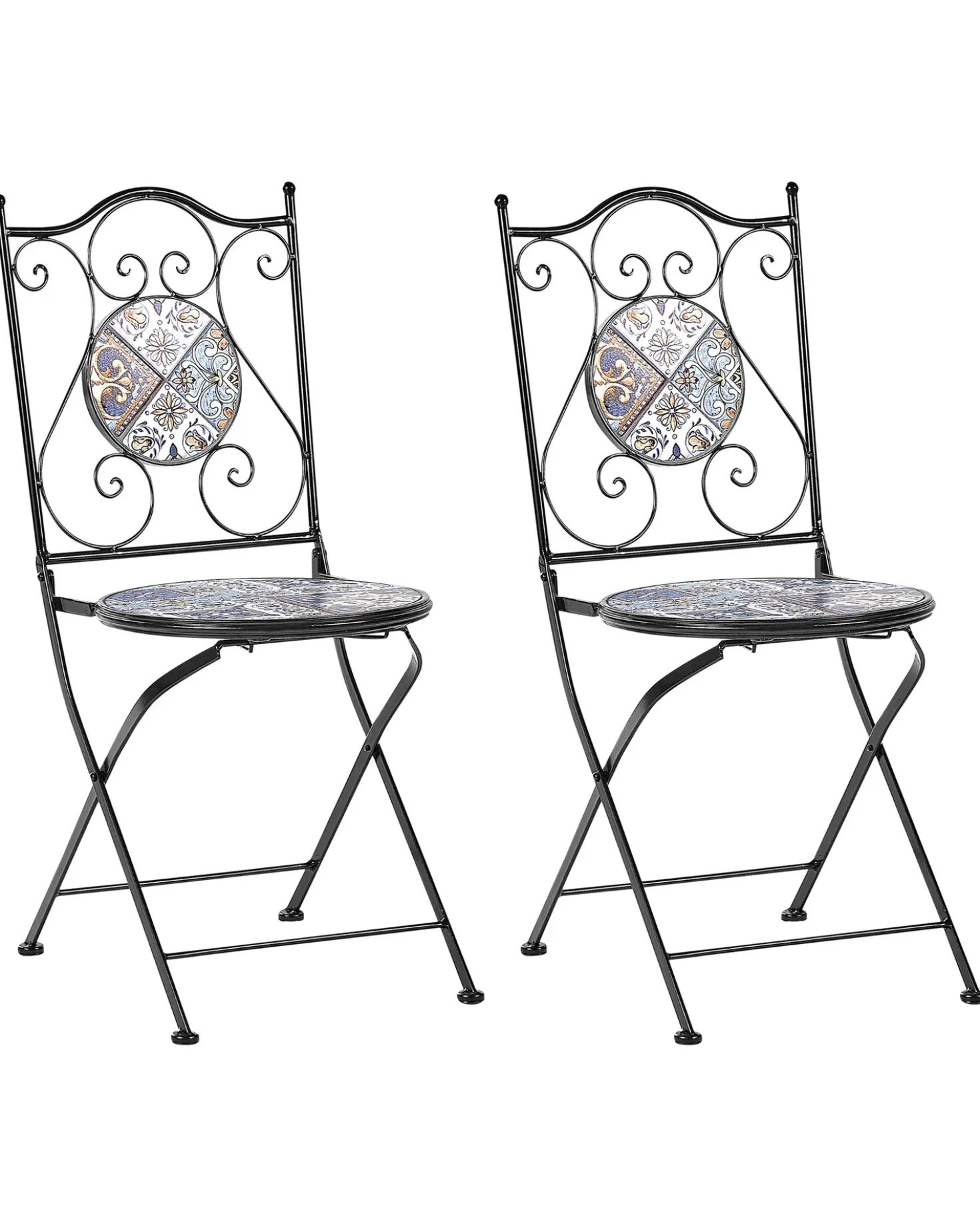 Set di 2 sedie da giardino CIVITA Metallo Nero