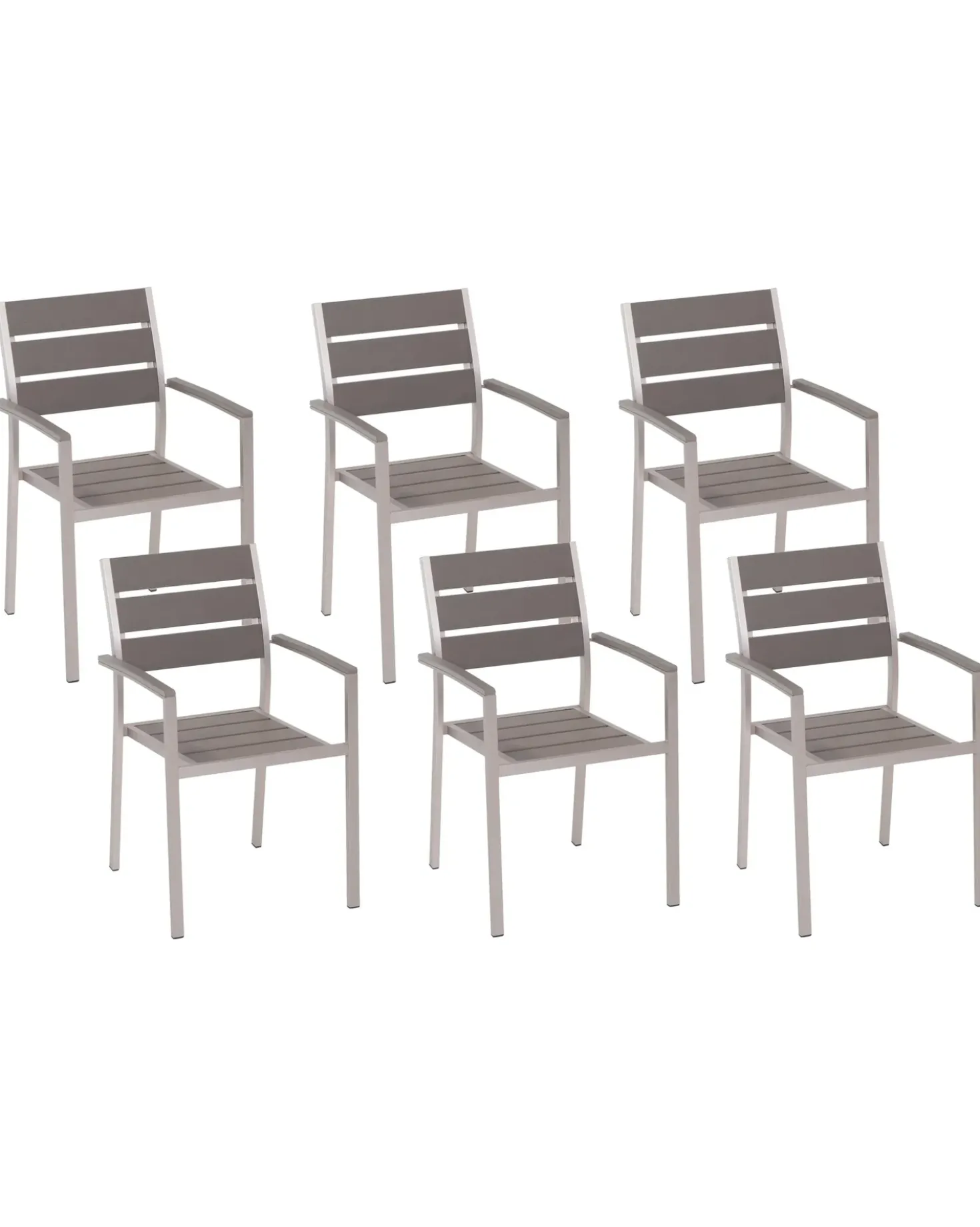 Set di 6 sedie da giardino VERNIO Grigio