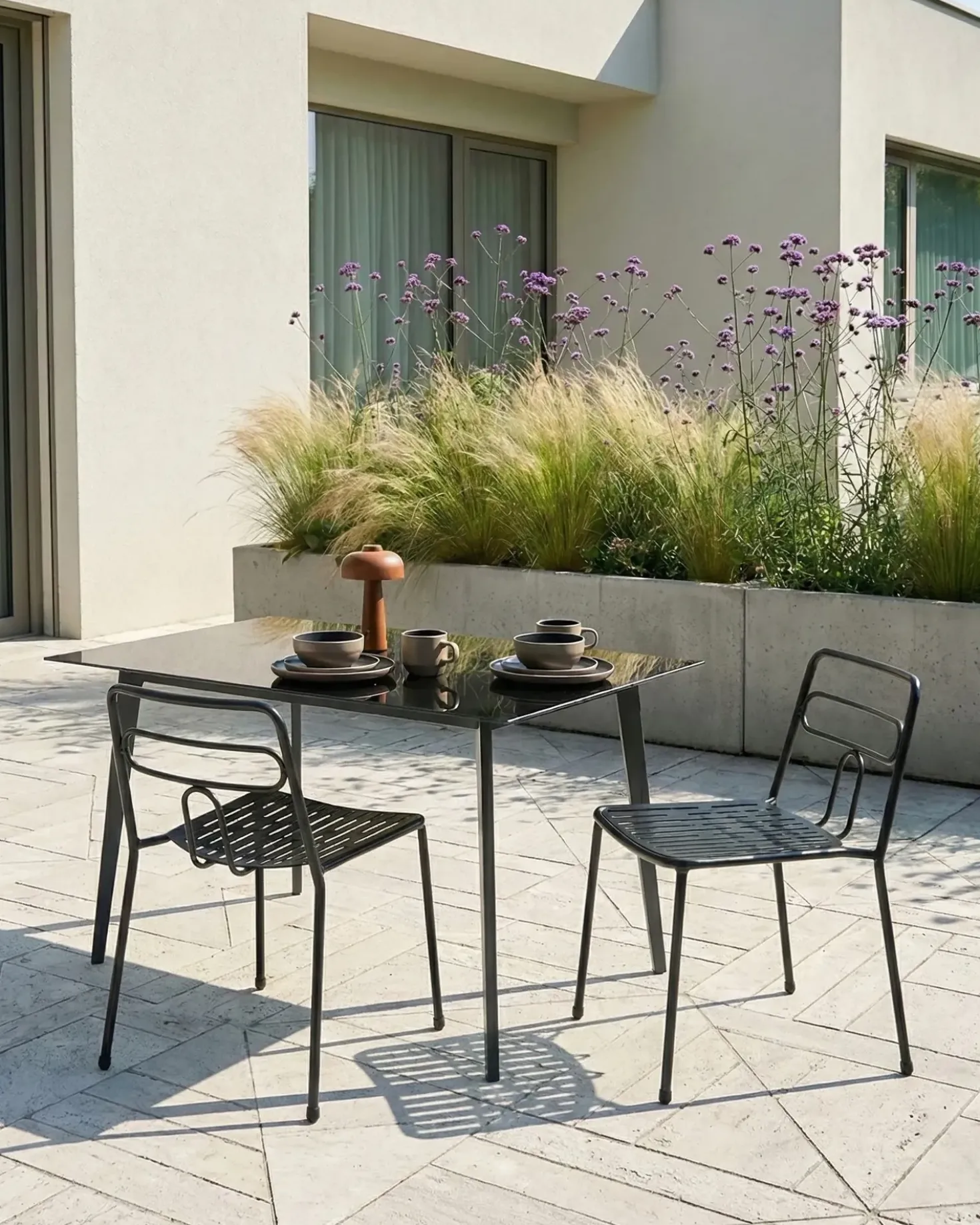 Set di 2 sedie da giardino AGEROLA Metallo Nero
