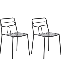 Set di 2 sedie da giardino AGEROLA Metallo Nero