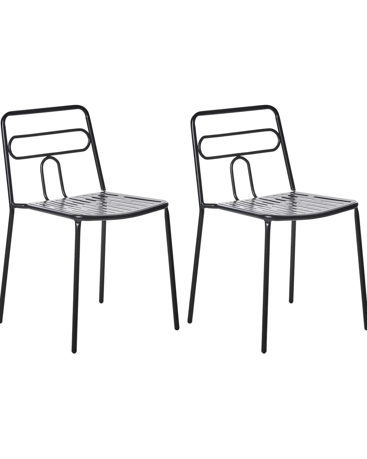 Set di 2 sedie da giardino AGEROLA Metallo Nero