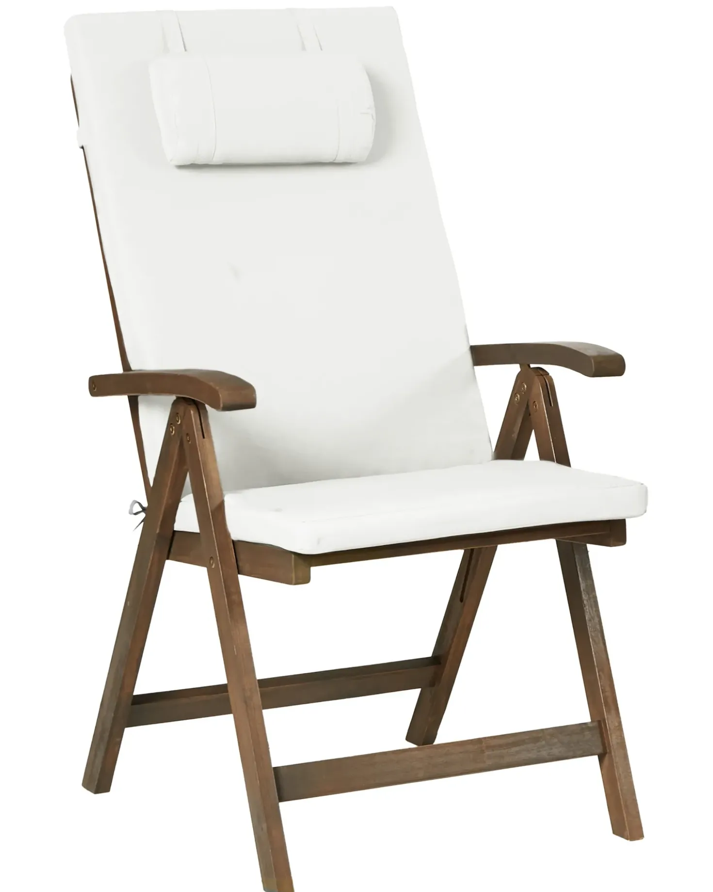 Set di 6 sedie da giardino con cuscini AMANTEA PREMIUM Legno d'acacia Bianco sporco