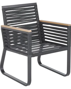 Set di 2 sedie da giardino con cuscini CANETTO Metallo Nero