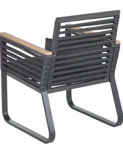 Set di 2 sedie da giardino con cuscini CANETTO Metallo Nero