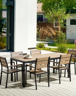 Set di 6 sedie da giardino VERNIO Marrone/Nero