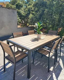 Set di 6 sedie da giardino VERNIO Marrone/Nero