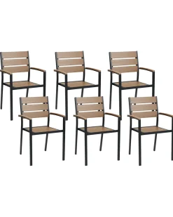 Set di 6 sedie da giardino VERNIO Marrone/Nero