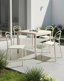 Set di 4 sedie da giardino COVOLO Bianco sporco