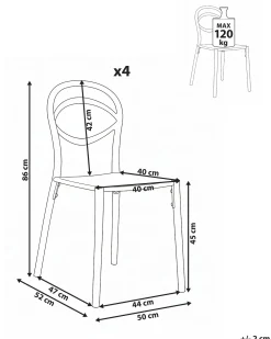Set di 4 sedie da giardino COVOLO Bianco sporco