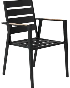 Set di 4 sedie da giardino con cuscini TAVIANO Metallo Nero