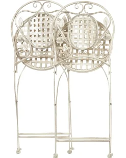 Set di 2 sedie da giardino BIVIO Pieghevole Metallo Bianco sporco