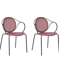 Set di 2 sedie da giardino IKARIA Metallo Rosso