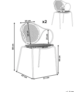 Set di 2 sedie da giardino IKARIA Metallo Rosso