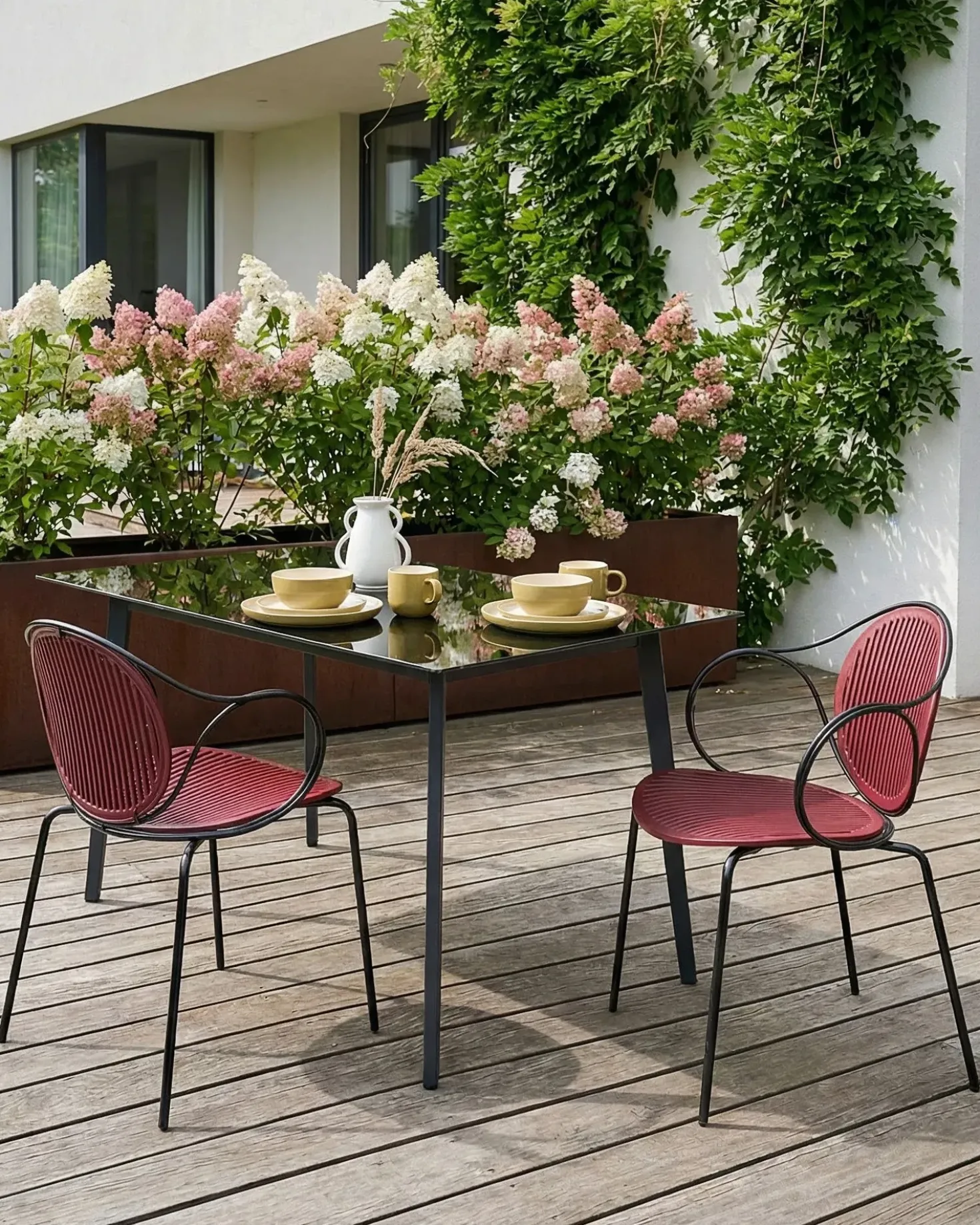 Set di 2 sedie da giardino IKARIA Metallo Rosso