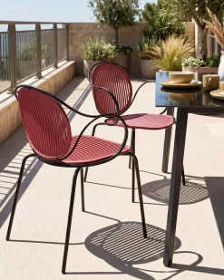Set di 2 sedie da giardino IKARIA Metallo Rosso
