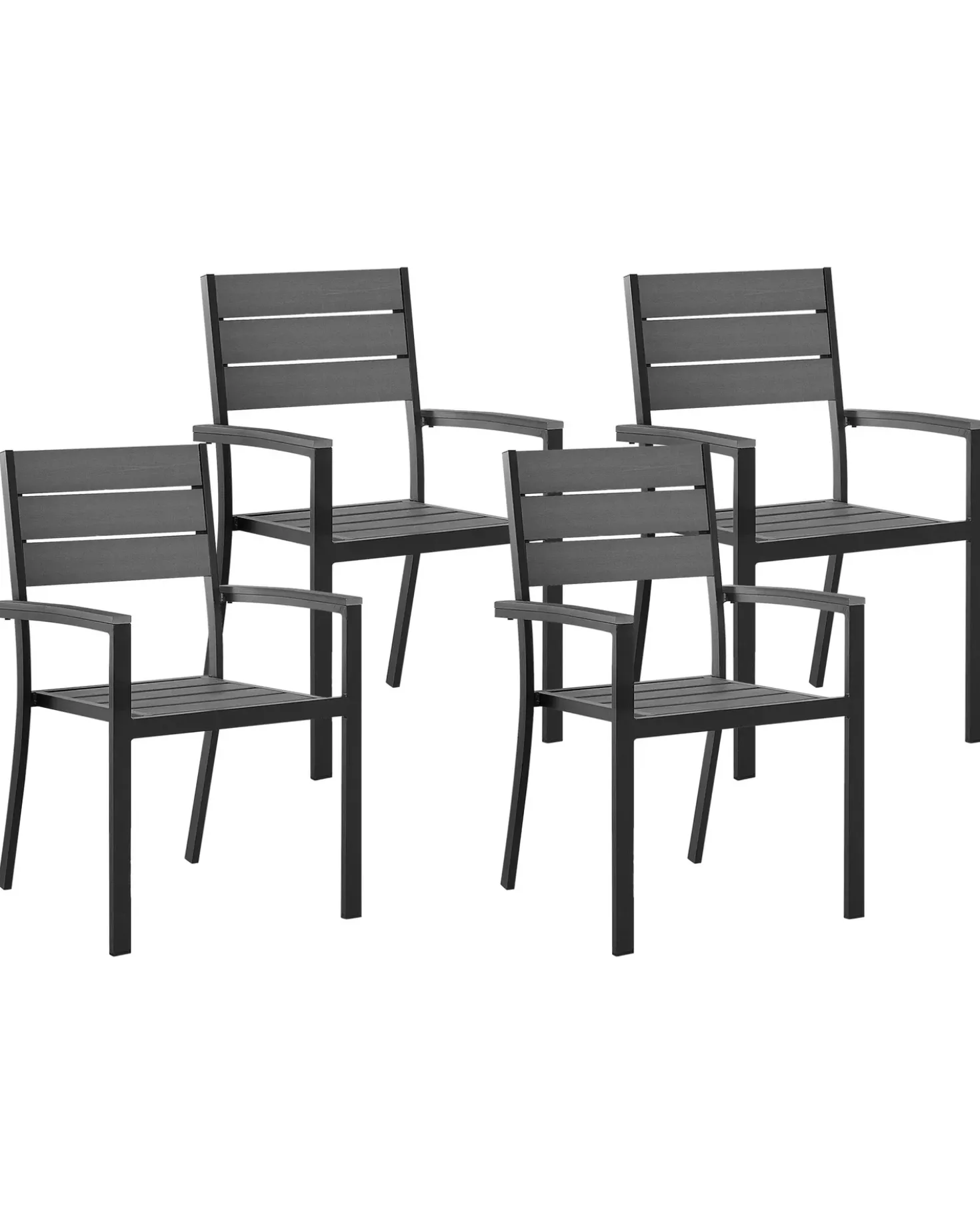 Set di 4 sedie da giardino PRATO Grigio