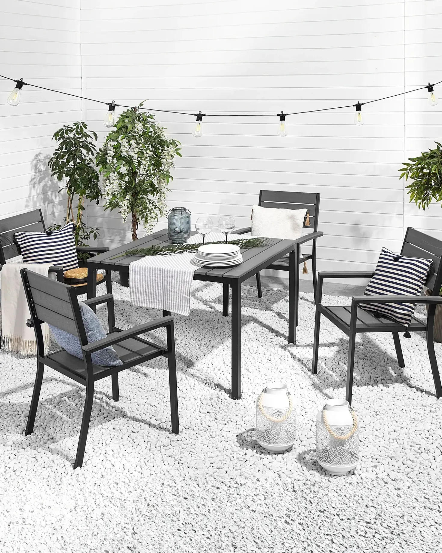 Set di 4 sedie da giardino PRATO Grigio