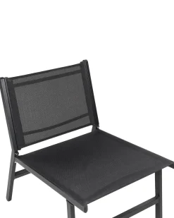 Set di 2 sedie da giardino MARCEDDI con poggiapiedi Metallo Nero