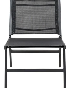 Set di 2 sedie da giardino MARCEDDI con poggiapiedi Metallo Nero