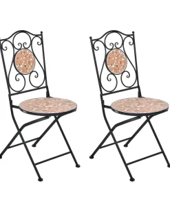 Set di 2 sedie da giardino ADRANO Pieghevole Metallo Nero
