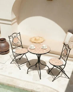 Set di 2 sedie da giardino ADRANO Pieghevole Metallo Nero