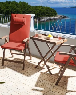 Set di 2 sedie da giardino con cuscini AMANTEA PREMIUM Legno d'acacia Rosso