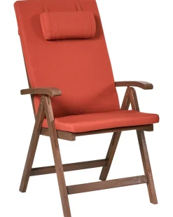 Set di 2 sedie da giardino con cuscini AMANTEA PREMIUM Legno d'acacia Rosso