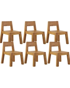 Set di 6 sedie da giardino LIVORNO Legno d'acacia Marrone