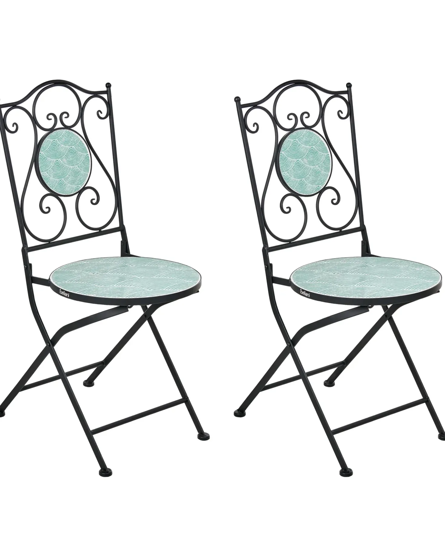 Set di 2 sedie da giardino ANAPO Pieghevole Metallo Nero